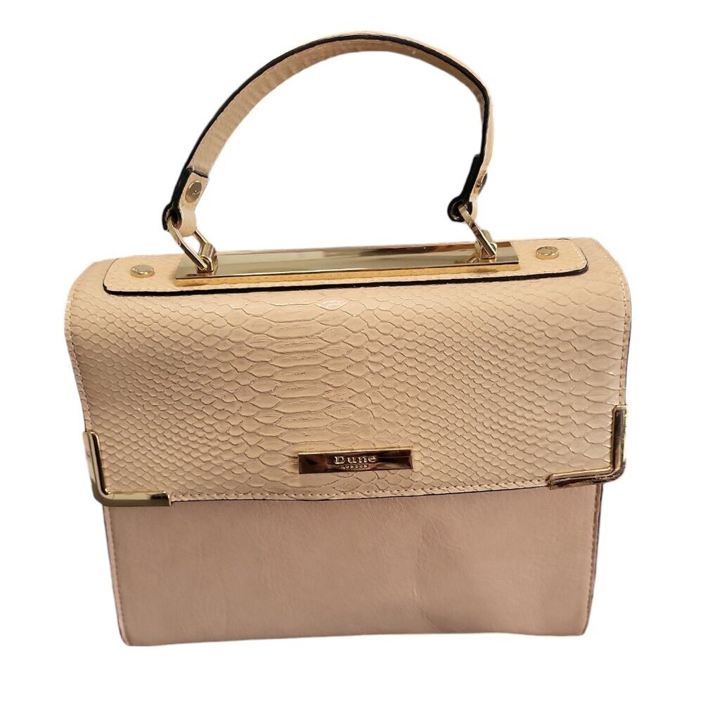 Dune London Women's Hand Bag Pink Gold Colour Faux Alligator Pattern